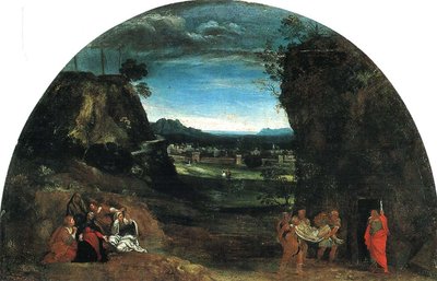 Landscape with Burial of Christ by Annibale Carracci